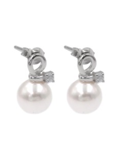 925 Sterling Silver Earrings with Pearls and Zircons