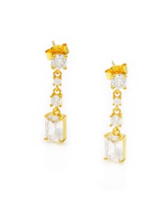 Orecchini Pendenti in Argento 925 Dorato con Pietre 