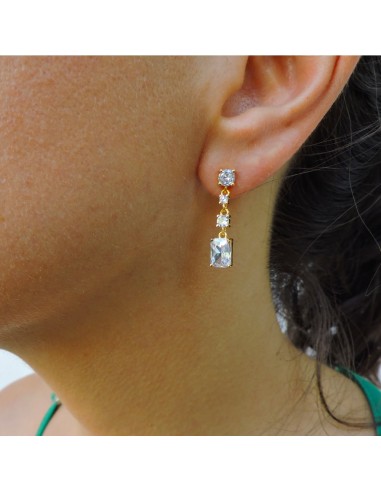 Orecchini Pendenti in Argento 925 Dorato con...