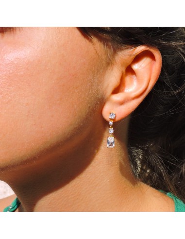 Orecchini Pendenti in Argento 925 Dorato con...