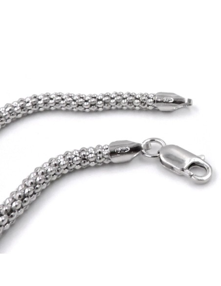925 Sterling Silver Popcorn Chain Necklace 