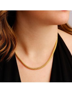 Gold Plated 925 Sterling Silver Popcorn Chain Necklace  2