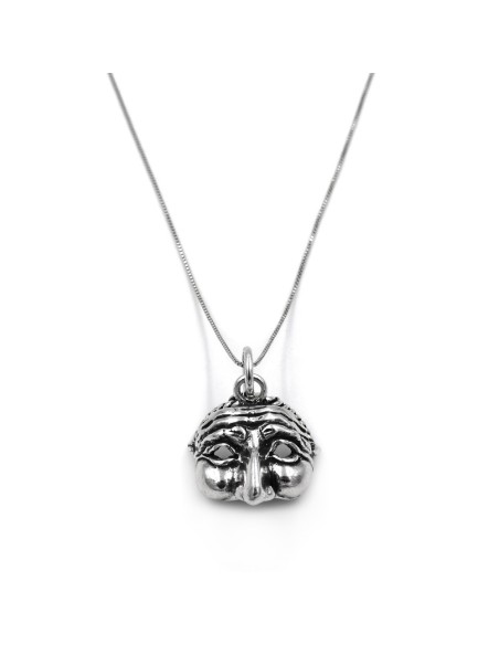 Solid Silver Necklace with Mask Pendant 