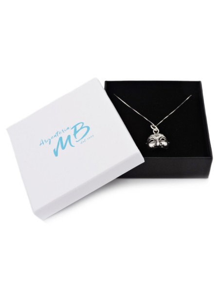 Bracciale Catena Donna in Argento 925 Rodiato con Ciondolo Doppio Cuore