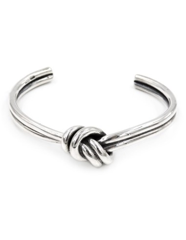 Bracciale Rigido Doppio Nodo in Argento 925 