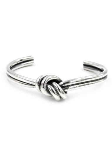 Bracciale Rigido Doppio Nodo in Argento 925 
