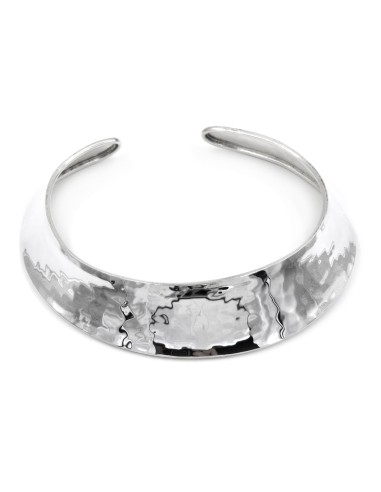 925 Sterling Silver Half Moon Rigid Necklace