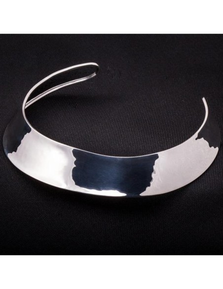 Collana Mezzaluna in Argento 925 Martellato