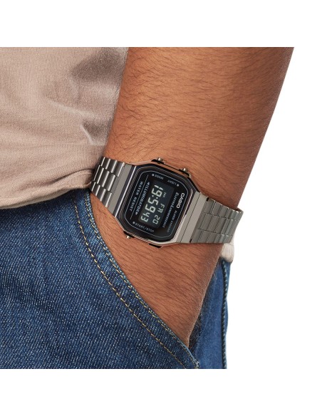 Casio Unisex Digital-Armbanduhr Vintage Collection Schwarz A168WEGG-1BEF