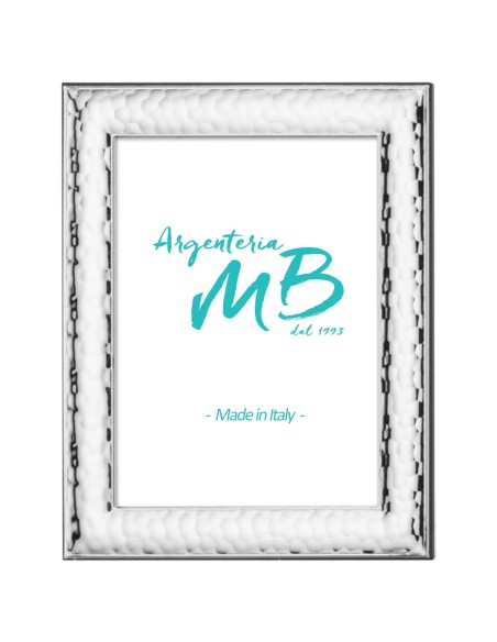 Hammered PVD Silver Picture Frame with Glossy Edge