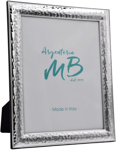 Hammered PVD Silver Picture Frame with Glossy Edge