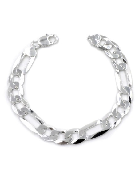 Herrenarmband aus 925er Sterlingsilber mit abwechselnden Figaro-Gliedern