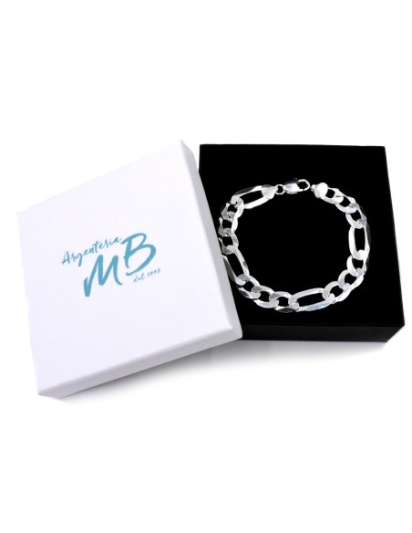 Bracciale da Uomo in Argento 925 Maglia Figaro Alternata