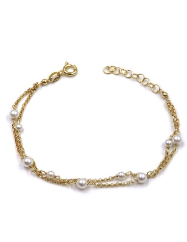 Gold Plated Sterling Silver Two Chains Bracelet...