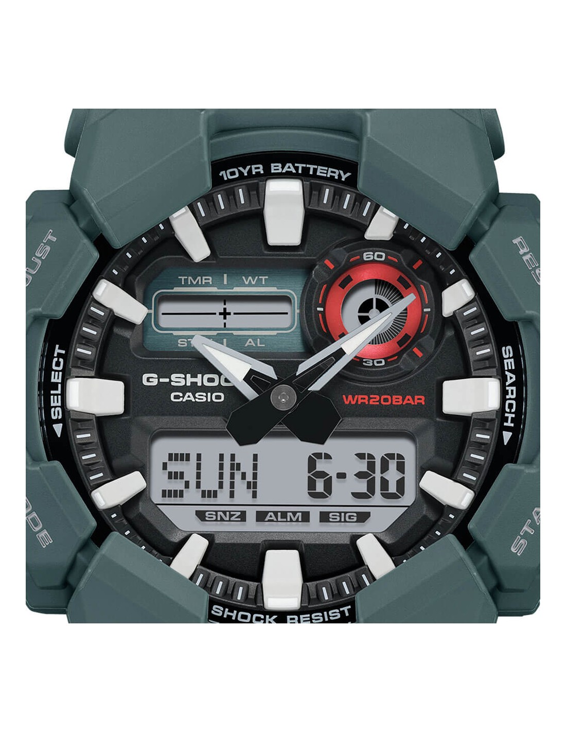 Casio G-Shock GA010CE-2A Orologio Uomo Analogico-Digitale - Batteria 10 Anni, Colore Verde Acqua, Fascia In Fibre Riciclate