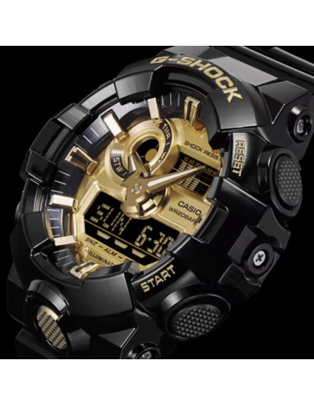 Casio G-Shock Orologio da Polso Analogico Digitale da Uomo Nero e Oro GA-710GB-1AER