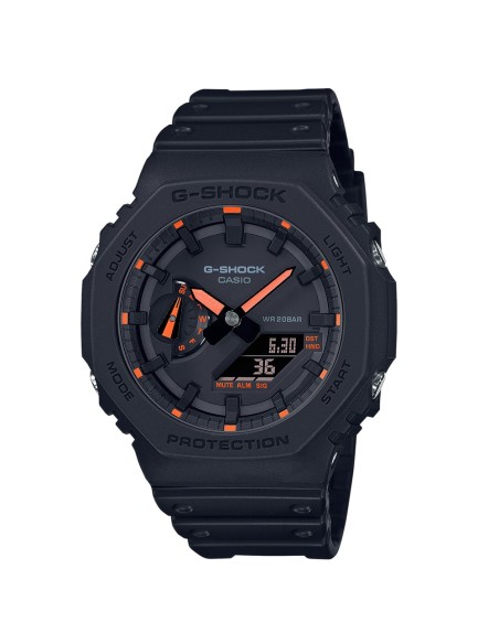 Casio G-Shock Orologio da Polso Analogico Digitale da Uomo Nero con dettagli Arancione GA-2100-1A4ER