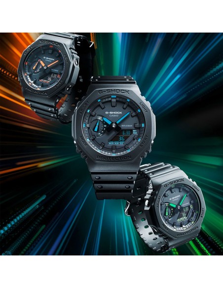 Casio G-Shock Herren Analog-Digital Armbanduhr Schwarz mit grünen Details GA-2100-1A3ER