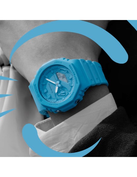 Casio G-Shock Orologio da Polso Analogico Digitale da Uomo Azzurro GA-2100-2A2ER
