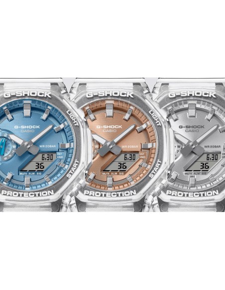 Casio G-Shock Orologio da Polso Analogico Digitale da Uomo trasparente quadrante Azzurro GA-2100BM-7A2ER