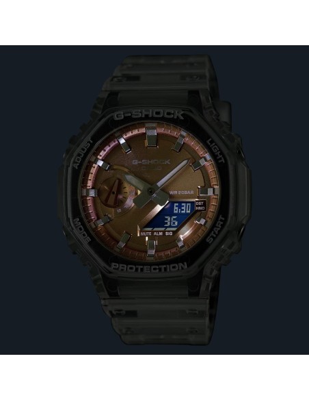 Casio G-Shock GA-2100BM-7A5ER Men's Watch – Analog-Digital, Transparent Case, Copper Dial
