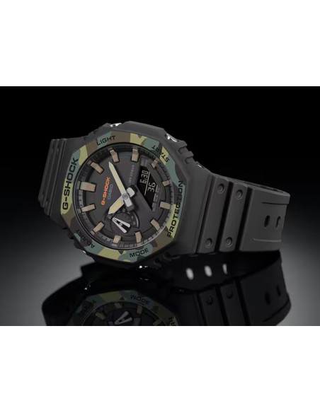Casio G-Shock Orologio da Polso Analogico Digitale da Uomo Nero dettagli Camo GA-2100SU-1AER