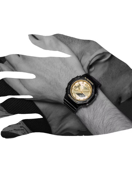 Casio G-Shock GA-2100GB-1AER Orologio Uomo Nero Lucido Quadrante Oro