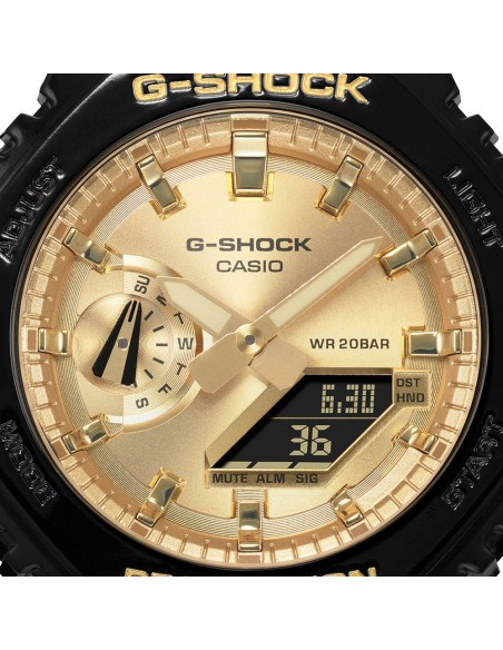 Casio G-Shock Men's Analog-Digital Wristwatch Glossy Black with Gold Dial GA-2100GB-1AER