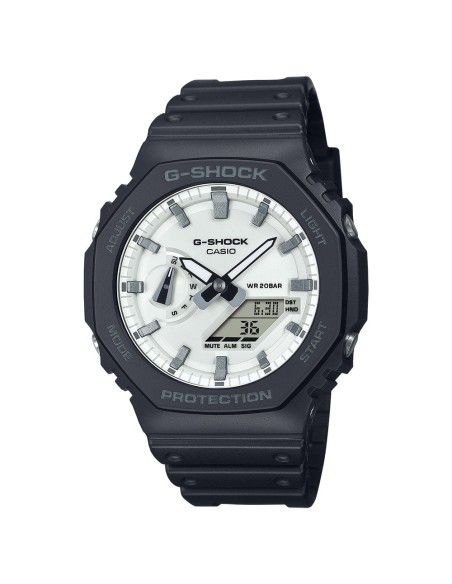 Casio G-Shock Herrenarmbanduhr Analog/Digital Schwarz mit Perlmutt-Weißem Zifferblatt GA-2100WD-1AER