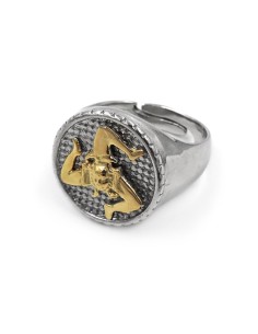 Trinacria Sterling Silver Round Ring 