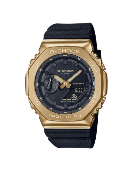 Casio G-Shock Herren Armbanduhr Analog-Digital mit Gold Edelstahl Zifferblatt GM-2100G-1A9ER