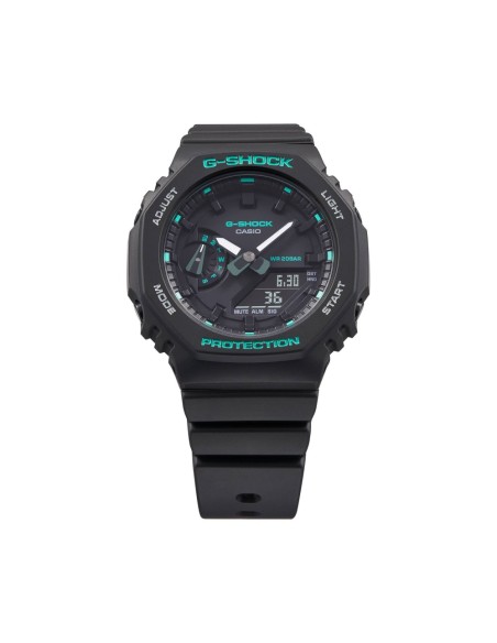 Casio G-Shock Damen Analog-Digital Armbanduhr Schwarz mit Grünen Details GMA-S2100GA-1AER