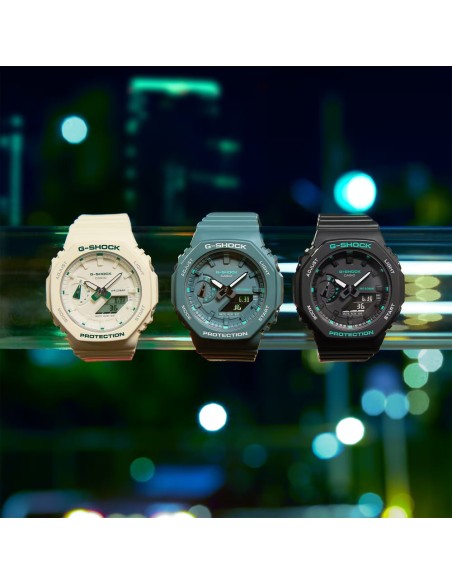 Casio G-Shock Women's Analog-Digital Wristwatch Black with Green Details GMA-S2100GA-1AER