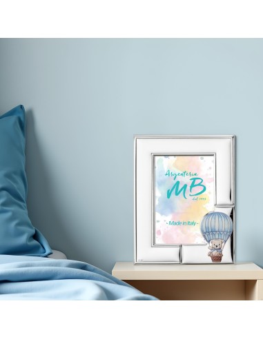 Baby Boy Birth Photo Frame with Teddy Bear on...