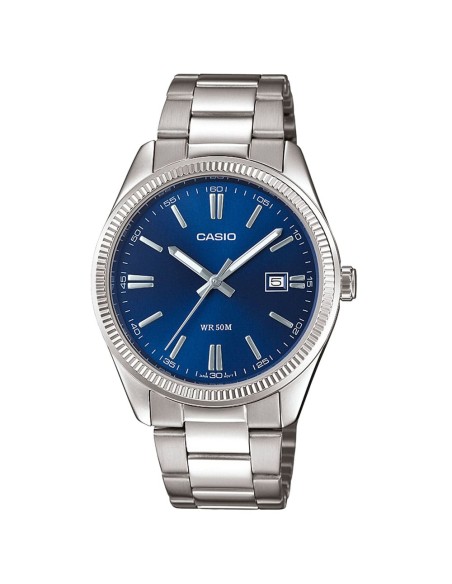 Casio Timeless Collection Herren-Armbanduhr mit blauem Zifferblatt, analog, Modell MTP-1302PD-2AVEF