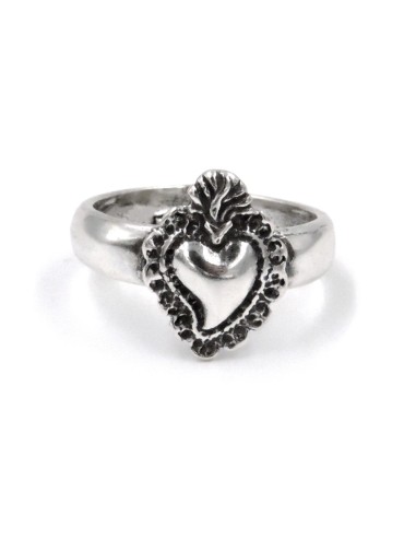 Ex-Voto-Herzring aus 925er Sterlingsilber  