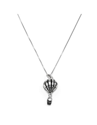 Hot Air Balloon Silver Necklace 