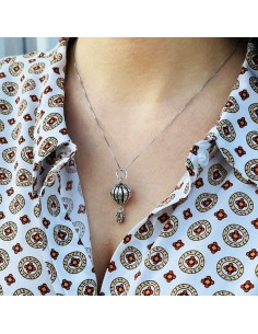 Hot Air Balloon Silver Necklace  2