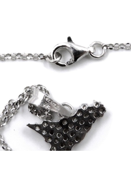 Halskette mit Anhänger Sizilien aus 925er Sterlingsilber und Zirkonen