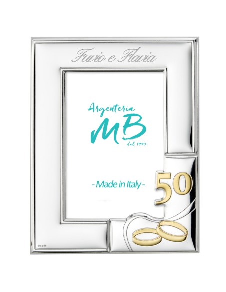 Bilderrahmen zum 50 Hochzeitstag Personalisierter Rahmen mit Gravur