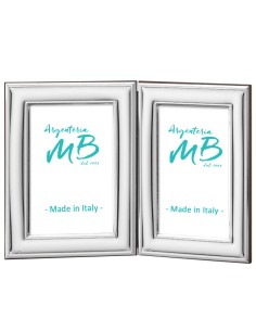Portafoto per Due Foto 9x13 cm con Cornice in Argento PVD...