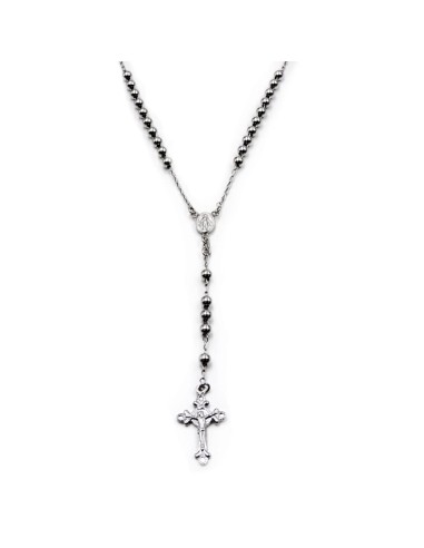 Rosenkranz-Halskette aus 925er Sterlingsilber...