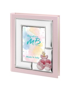Customizable Pink Photo Album with Shoes and Pacifier