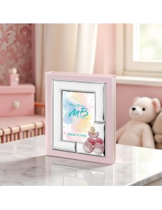 Customizable Pink Photo Album with Shoes and Pacifier 2