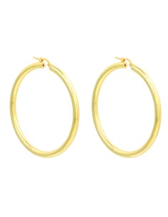  925 Sterling Silver Thick Hoop Earrings Diameter 2,16'' 2
