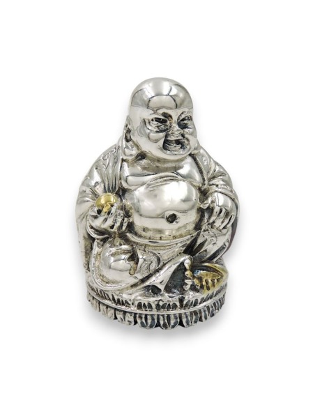 Buddha Silver Plated Resin Sculpture