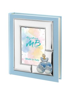 Baby Photo Album with Blue Shoes and Pacifier,...