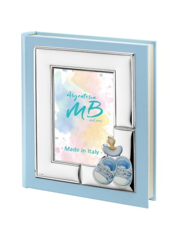 Baby Photo Album with Blue Shoes and Pacifier,...