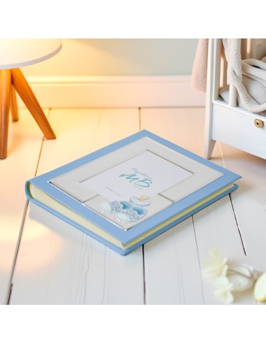 Baby-Fotoalbum mit Blauen Schuhen und Schnuller