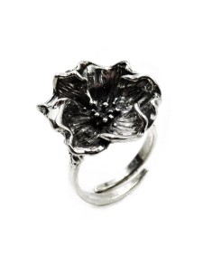 Sterling Silver Dog Rose Ring 